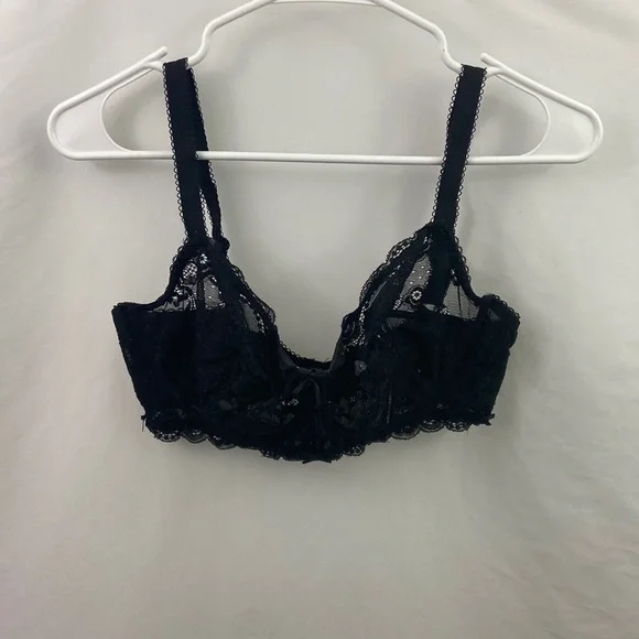 Vanity Fait Black Lace Size 34DD Bra - Picture 1 of 8